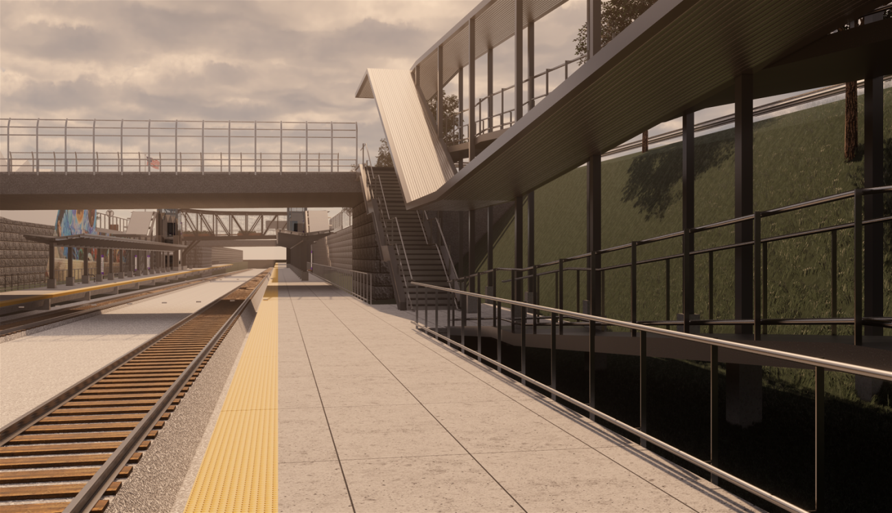Rendering of the station entrance from Washington Street