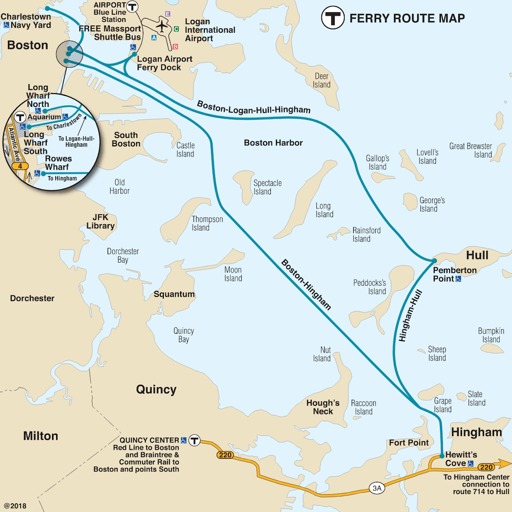 Ferry map, effective May 22, 2021